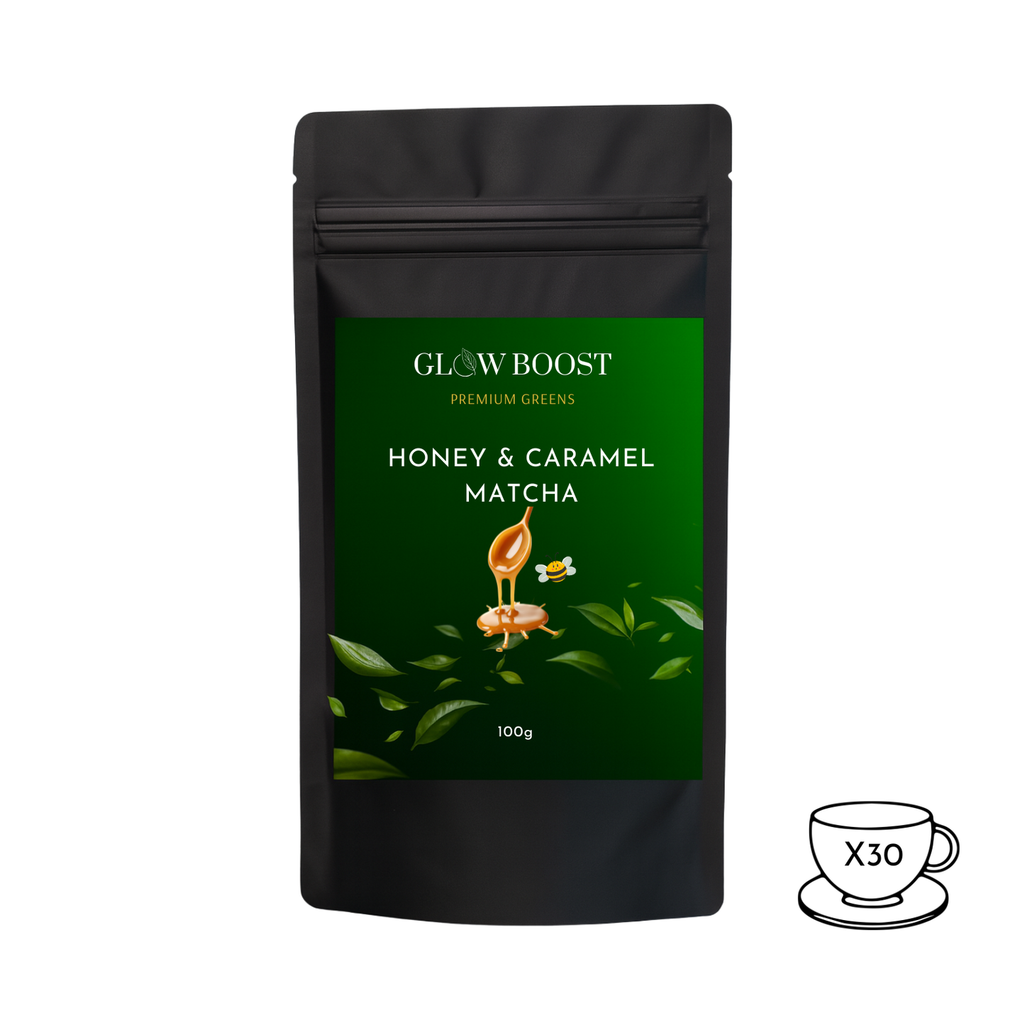 MEDAUS IR KARAMELĖS MATCHA, 100 g