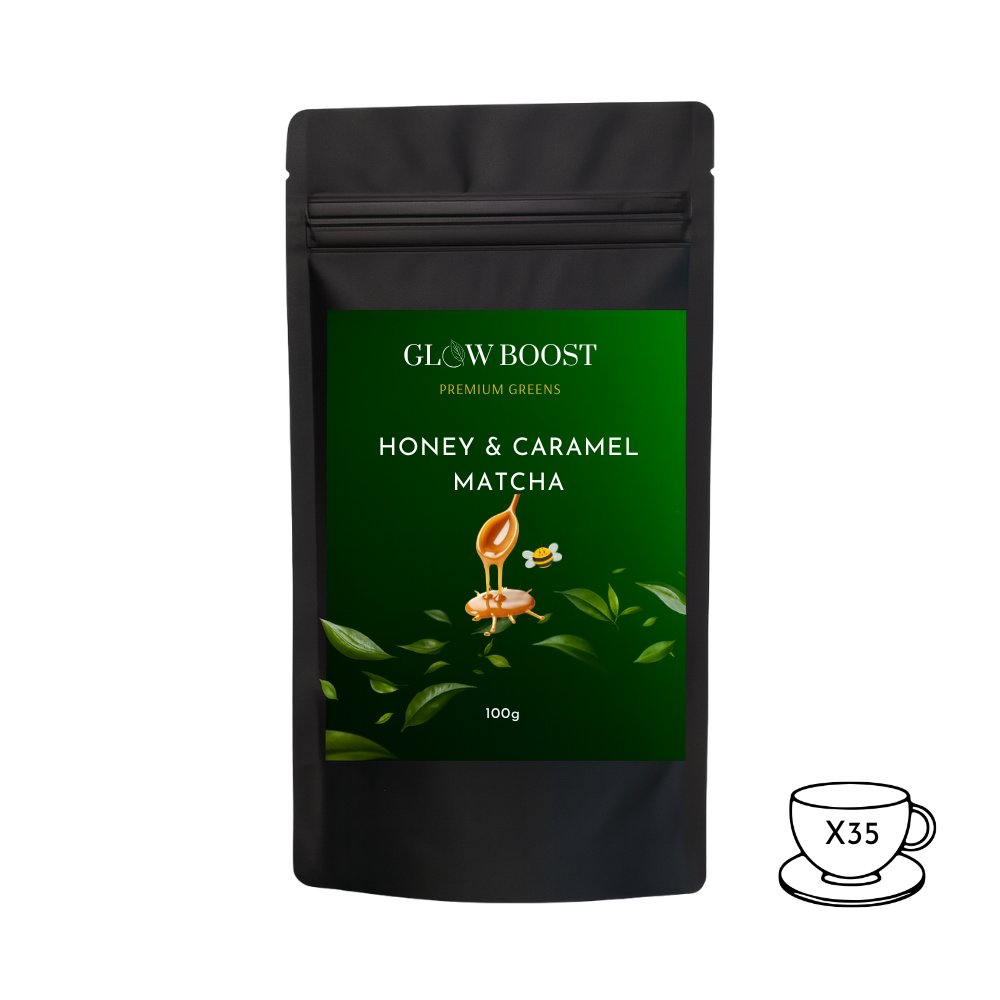 MEDAUS IR KARAMELĖS MATCHA, 100g