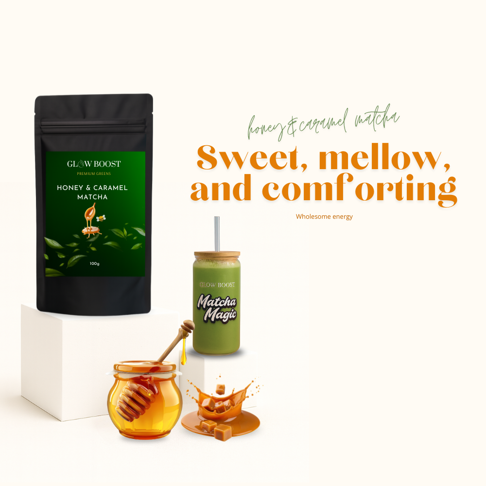 MEDAUS IR KARAMELĖS MATCHA, 100g